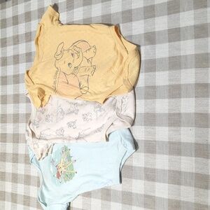 3/$12 - 18M Disney set of 3 onesies Bambi, Dumbo, and Aristocrats.